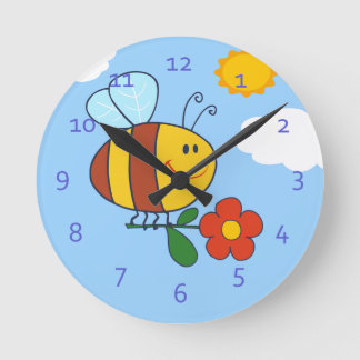 Horloge Ronde Dessin de Bumble Bee
