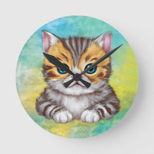 Horloge Ronde Dessin de chat