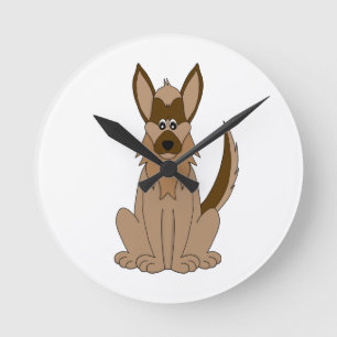 Horloge Ronde Dessin de chien Extraordinaire berger allemand
