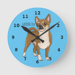 Horloge Ronde Dessin de Chihuahua pour chien