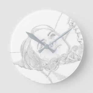 Horloge Ronde Dessin de Daydream d'une femme