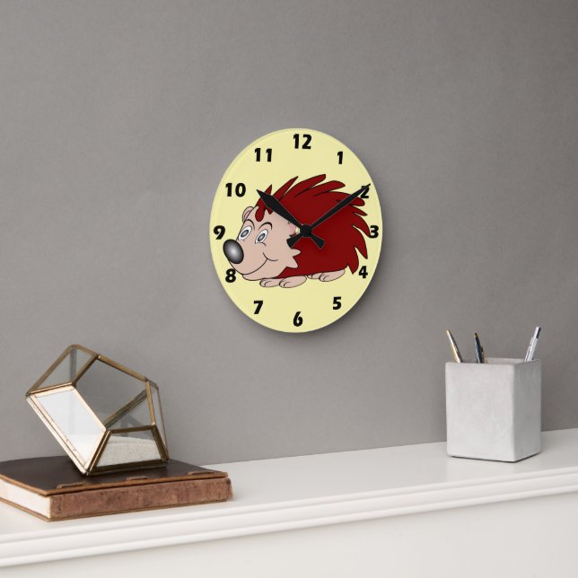 Horloge Ronde Dessin de hérisson (Bureau)