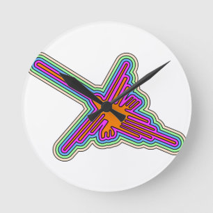 Horloge Ronde Dessin de Nazca Hummingbird Pérou