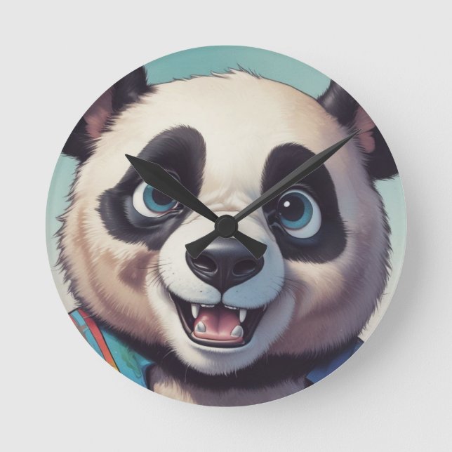 Horloge Ronde Dessin de Panda (Recto)