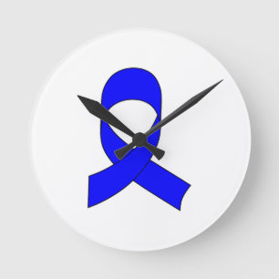 Horloge Ronde Dessin de ruban bleu