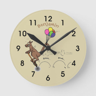 Horloge Ronde Dessin d'humour australien kangourou