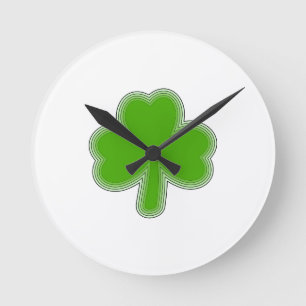 Horloge Ronde Dessin Shamrock de Saint Patrick