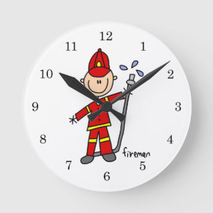 Horloge Ronde Dessin simpliste de pompier