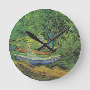 Horloge Ronde Destin de lac boat de nature de Van Gogh