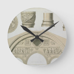 Horloge Ronde Détails d'une voûte sculptée et colonnes de St