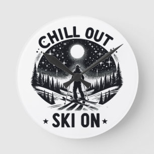 Horloge Ronde Détendez-vous Ski sur