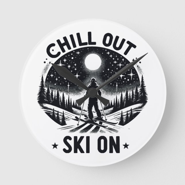 Horloge Ronde Détendez-vous Ski sur (Recto)