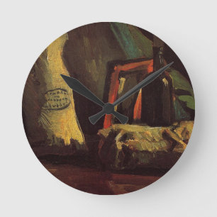 Horloge Ronde Deux sacs et une bouteille par Vincent van Gogh