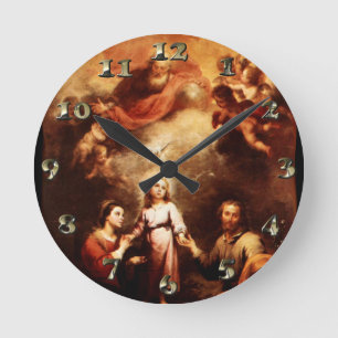 Horloge Ronde Deux Trinities - la famille sainte - Murillo