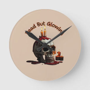 Horloge ronde d'Halloween morte mais brillante