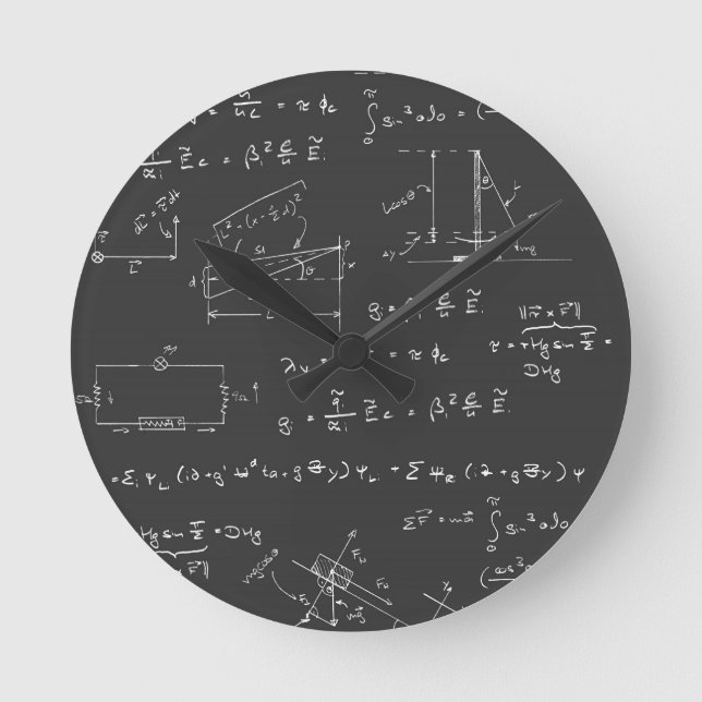 Horloge Ronde Diagrammes et formules de physique (Recto)