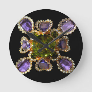 Horloge Ronde Diamants d'améthyste violet Emeralds bijoux