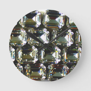 Horloge Ronde Diamants, élégantes pierres vintages