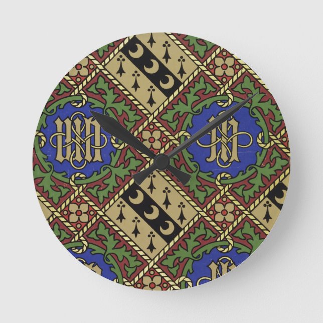 Horloge Ronde Diamond print ecclesiastical wallpaper design (Recto)