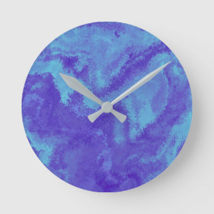 Horloge Ronde Diffusion Abstraite bleu violet