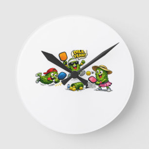 Horloge Ronde DILL OUI! Des cornichons en feu - Club de pickleb