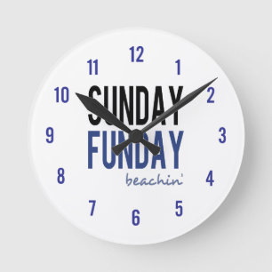 Horloge Ronde Dimanche Fête à la plage