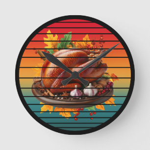 Horloge Ronde Dinde jour de thanksgiving heureux automne saison