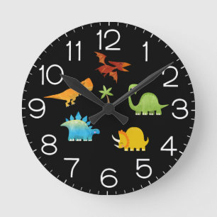 Horloge Ronde Dinosaure