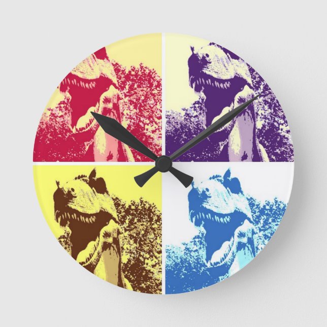 Horloge Ronde Dinosaure T-Rex (Recto)