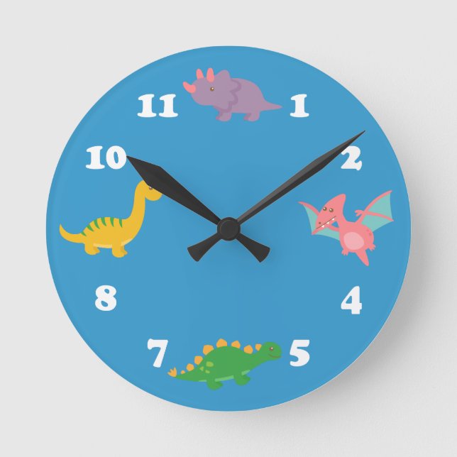 Horloge Ronde Dinosaures de Cute Colourful (Recto)