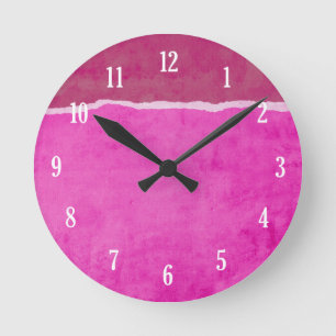 Horloge Ronde Dirty ripped rose paper