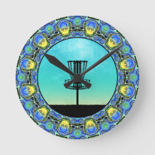 Horloge Ronde Disc Golf Abstract Basket 5
