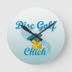 Horloge Ronde Disc Golf Chick #3