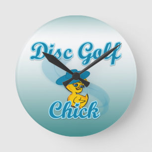 Horloge Ronde Disc Golf Chick #3