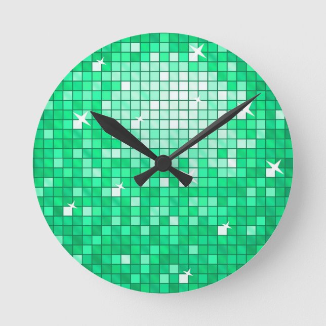 Horloge Ronde Disco Tiles Jade wall clock (Recto)