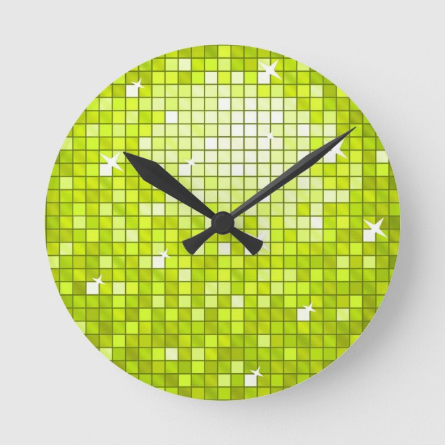 Horloge Ronde Disco Tiles Lime wall clock (Recto)