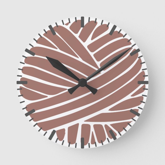 Horloge Ronde Discrétion Rose minimal moderne boule en fils (Recto)