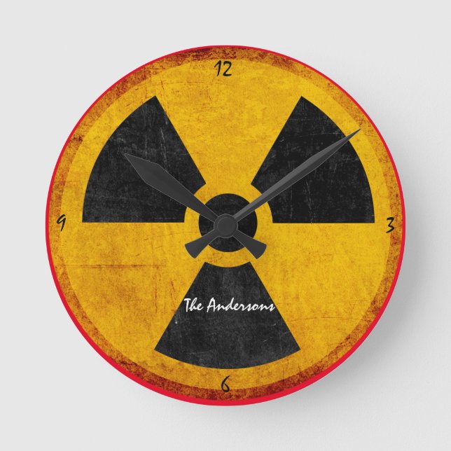 Horloge Ronde Distressed Radiation Symbol (Recto)