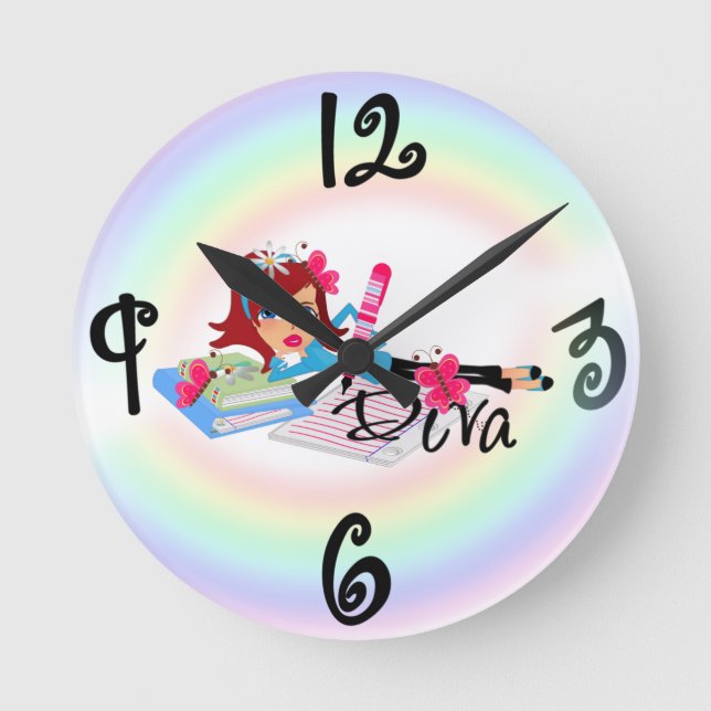Horloge Ronde Diva - Custom Square Wall Clock (Recto)