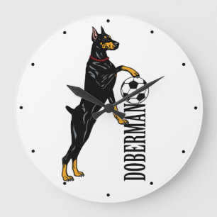 Horloge Ronde  Dobermann ou Doberman Pinscher chien Grande horlo