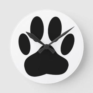 Horloge Ronde Dog Pawprint