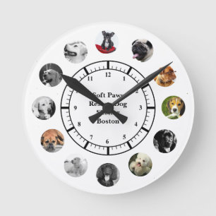 Horloge Ronde DOG Refuge Shelter Rehoming 12 PHOTO Collage Named