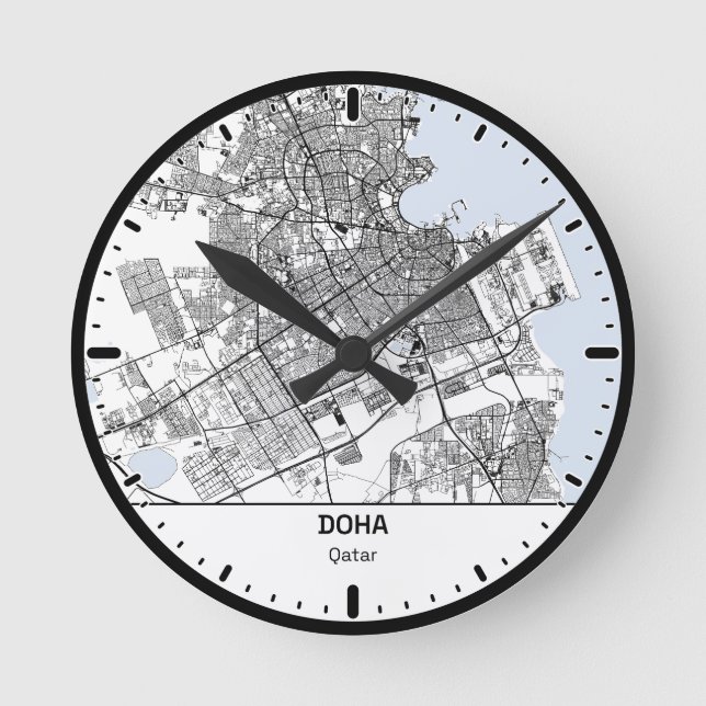 Horloge Ronde Doha Clock City Line Art (Recto)