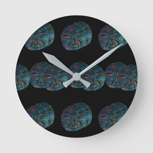 Horloge Ronde Dollar de sable Abstrait Artsy bleu noir cadeau Fa (Recto)