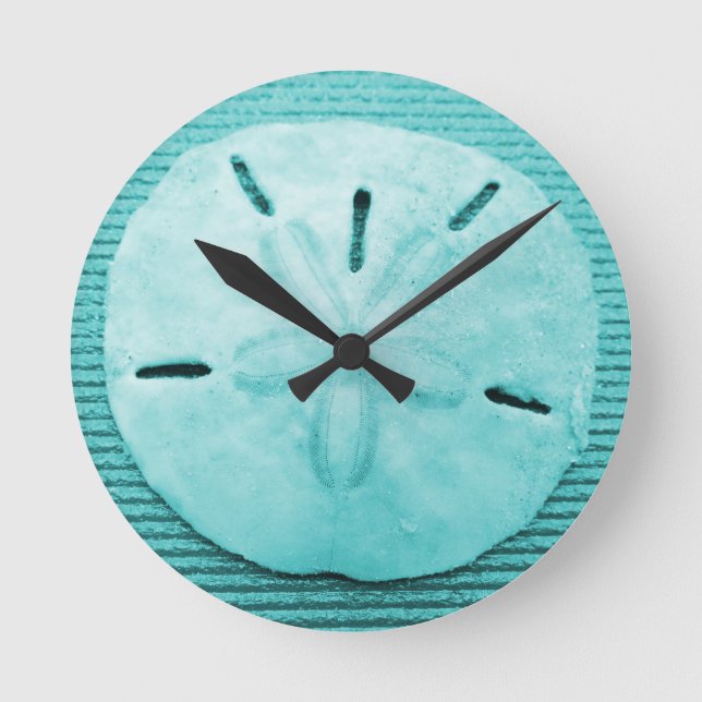 Horloge Ronde Dollar de sable turquoise (Recto)