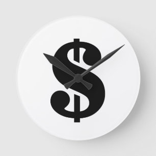Horloge Ronde Dollar Sign   Simple Stencil Alphabet