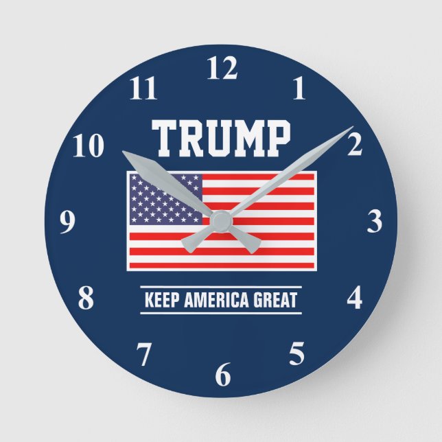 Horloge Ronde Donald Trump 2024 républicain à l'heure du mur (Recto)