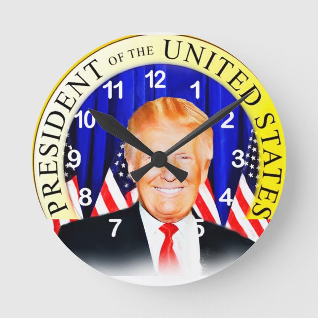 Horloge Ronde Donald TRUMP-pour le président des États-Unis _ (Recto)