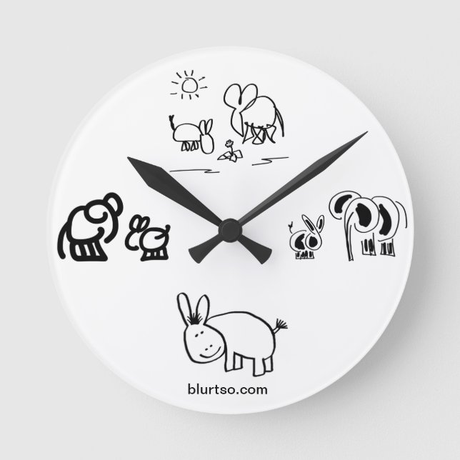 Horloge Ronde donkey and elephant ttime (Recto)