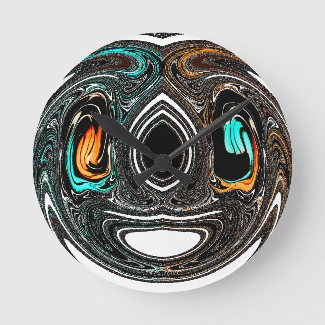 Horloge Ronde Doodle ethnique africain Zebra texturé Art Imprime (Recto)